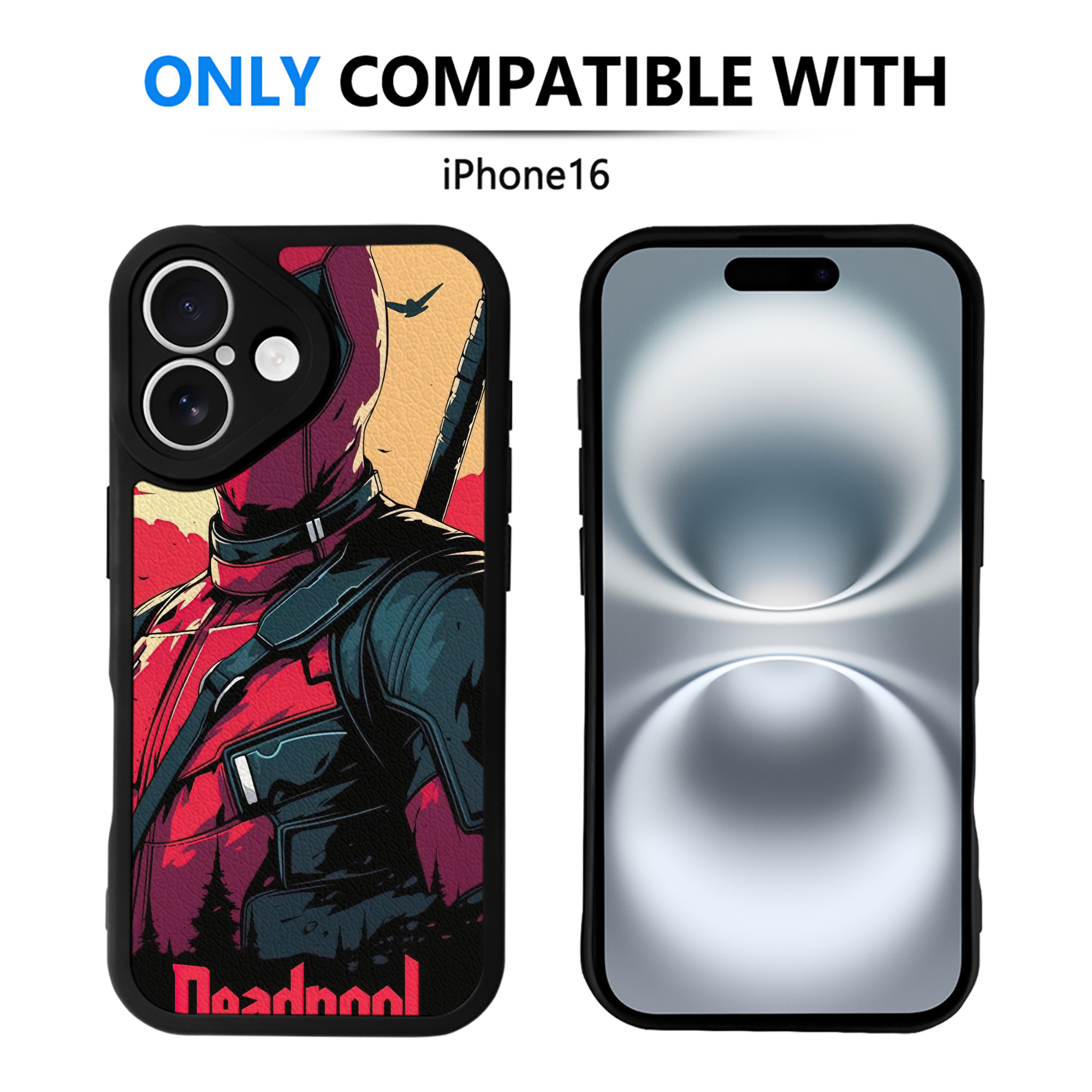 （画像用） Deadpool デッドプール 【iPhone 16シリーズ対応】シリコンスマホケース（レザー調） 材質：シリコン
